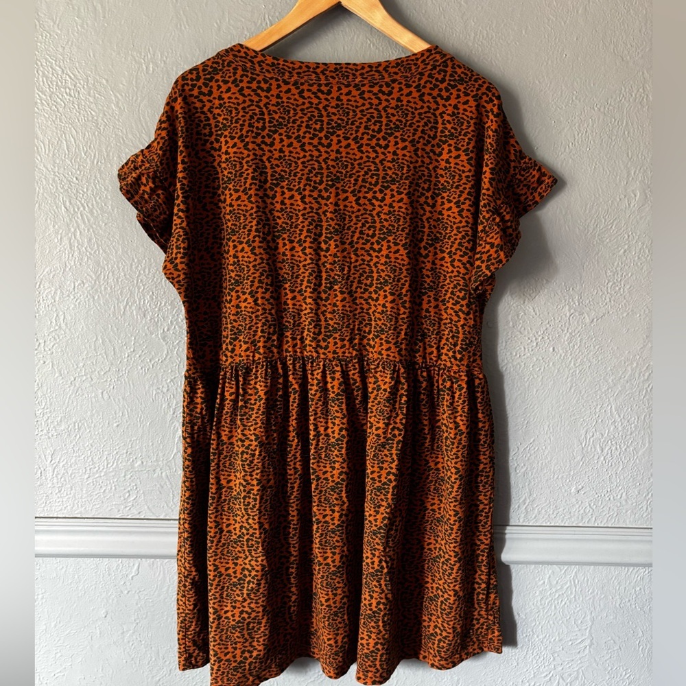 Known Supply | Animal Print Babydoll Dress | Organic Cotton | L - Picture 6 of 12